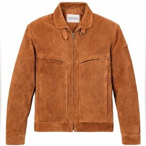 Weekenders Suede Bomber Jacket in Caramel Brown